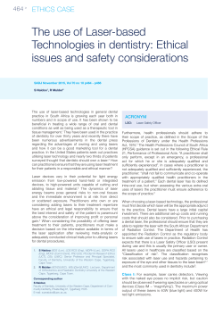 The use of Laser-based Technologies in dentistry: Ethical issues
