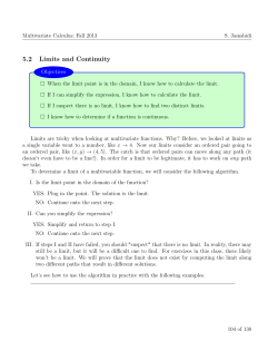 5.2 Limits and Continuity