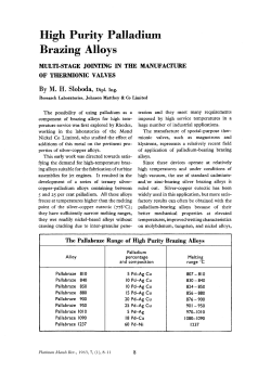 High Purity Palladium Brazing Alloys