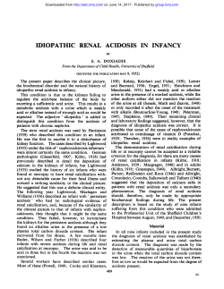 idiopathic renal acidosis in infancy
