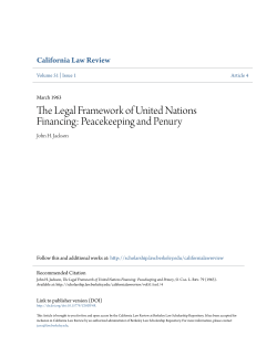 The Legal Framework of United Nations Financing