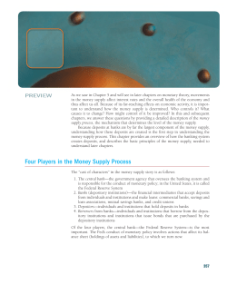 Four Players in the Money Supply Process - econ331-f13