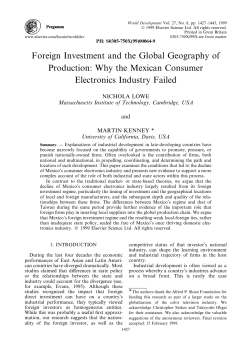 Foreign Investment and the Global Geography of