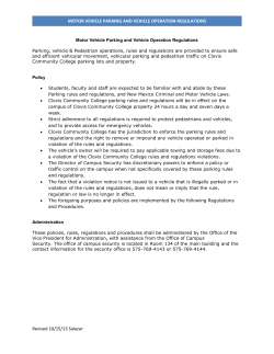 Motor Vehicle Parking and Vehicle Operation Regulations