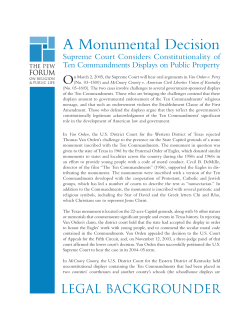 A Monumental Decision - Pew Forum on Religion and Public Life