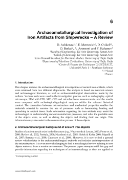 Archaeometallurgical Investigation of Iron Artifacts