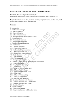 Kinetics of Chemical Reactions in Foods