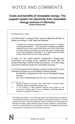 Costs and benefits of renewable energy: The support system for