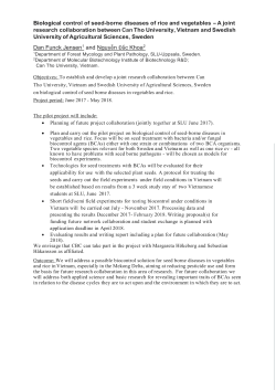 Biological control of seed-borne diseases of rice and vegetables