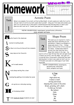 Poetry Homework Week 8