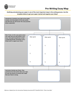 Pre-Writing Essay Map
