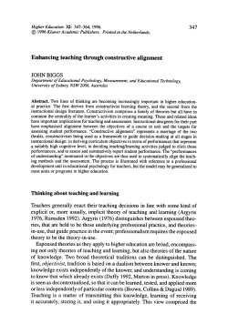 Enhancing teaching through constructive alignment