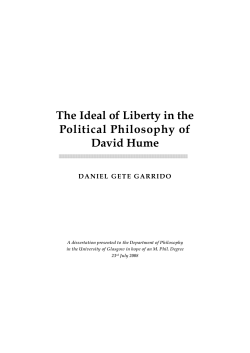 The Ideal of Liberty in the Political Philosophy of David Hume