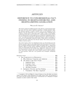 Deference to Congressional Fact-Finding