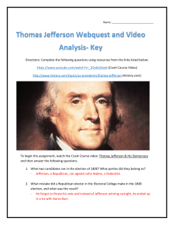 Thomas Jefferson Webquest and Video Analysis- Key