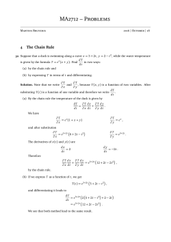 MA2712 &ndash; Problems