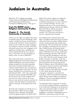 Judaism in Australia - Making multicultural Australia