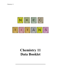 Chemistry 11 Data Booklet Warren 2015