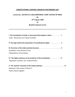 Constitutional Control Praxis in the Present Day Lecture by