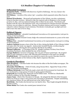 GA Studies Chapter 6 Vocabulary