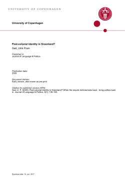 Post-colonial identity in Greenland?