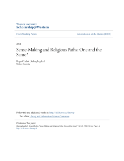 Sense-Making and Religious Paths: One and the Same?