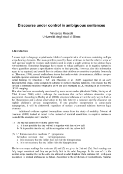 Discourse under control in ambiguous sentences