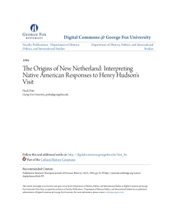 The Origins of New Netherland: Interpreting Native American