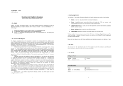 Universit&auml;t Z&uuml;rich Reading List English Literature - UZH