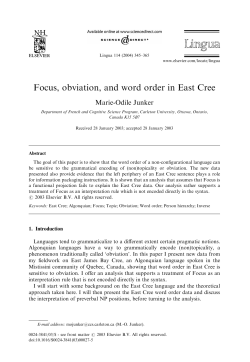 Focus, obviation, and word order in East Cree