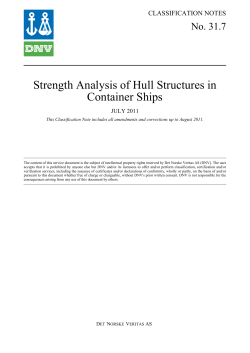 Classification Note No.31.7 Strength Analysis of Hull Structures in