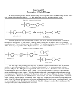 Experiment 17 Preparation of Methyl Orange