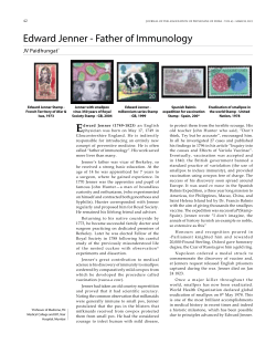 Edward Jenner - Father of Immunology