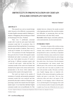 DIFFICULTY IN PRONUNCIATION OF CERTAIN ENGLISH