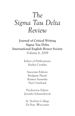 The Sigma Tau Delta Review, Volume 6, 2009