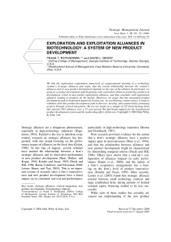 exploration and exploitation alliances in biotechnology