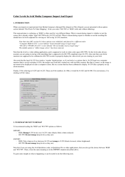 Color Levels In Avid Media Composer Import And Export