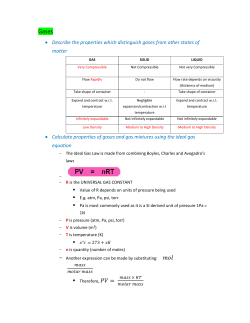 Describe the properties which distinguish gases from other states of