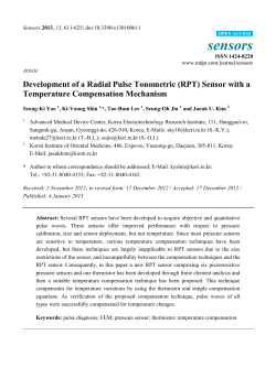 Development of a Radial Pulse Tonometric (RPT) Sensor with a