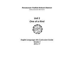 Grade 3 - Unit 3 Curriculum Guide - Paramount Unified School District