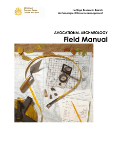 Archaeology Field Manual - Parks, Culture and Sport