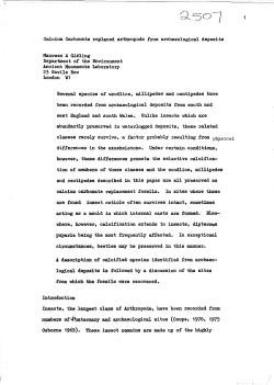 Calcium Carbonate replaced arthropods from