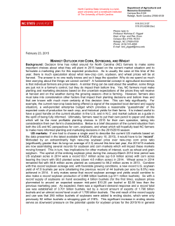 market outlook for corn, soybeans, and wheat