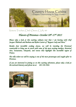 Flavors of Provence--October 10th-17th 2015