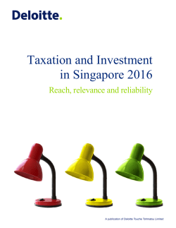 Taxation and Investment in Singapore 2016