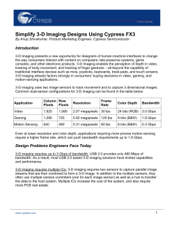 Simplify 3-D Imaging Designs Using Cypress FX3