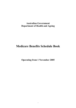 Medicare Benefits Schedule Book