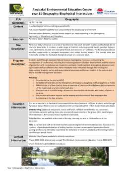S6 Geo- Biophys Interaction - Awabakal Environmental Education