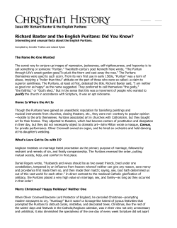 Richard Baxter and the English Puritans
