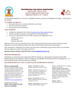 MuttMinster Dog Show Application April 29, 2017 Noon to 5 p.m.